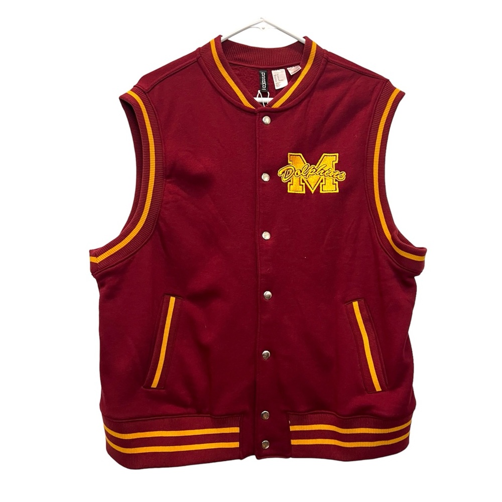 H&M |  Maroon & gold varsity vest